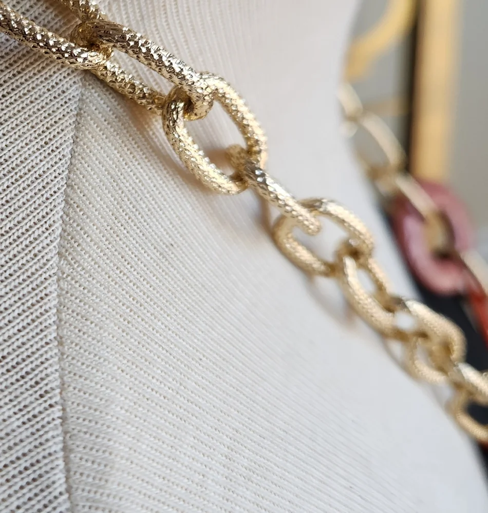 Pleasantly Peach, Tan, Gold & Brown Chain Necklace - Picture 13 of 16